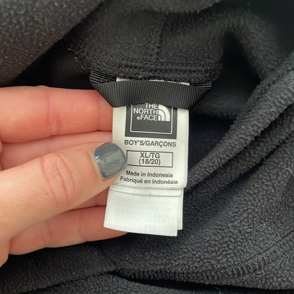Boys North Face Black Fleece Pullover Hoodie XL - Picture 3 of 5